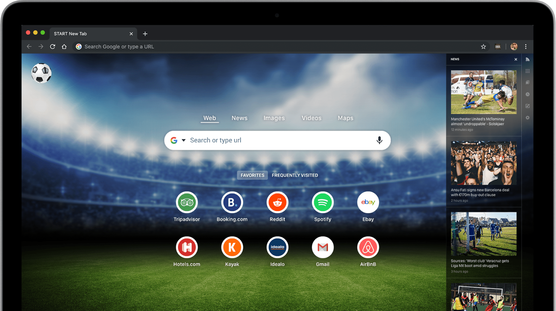 Browser with fan.club extension